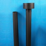 Black flues, one with cyclone cowl attached